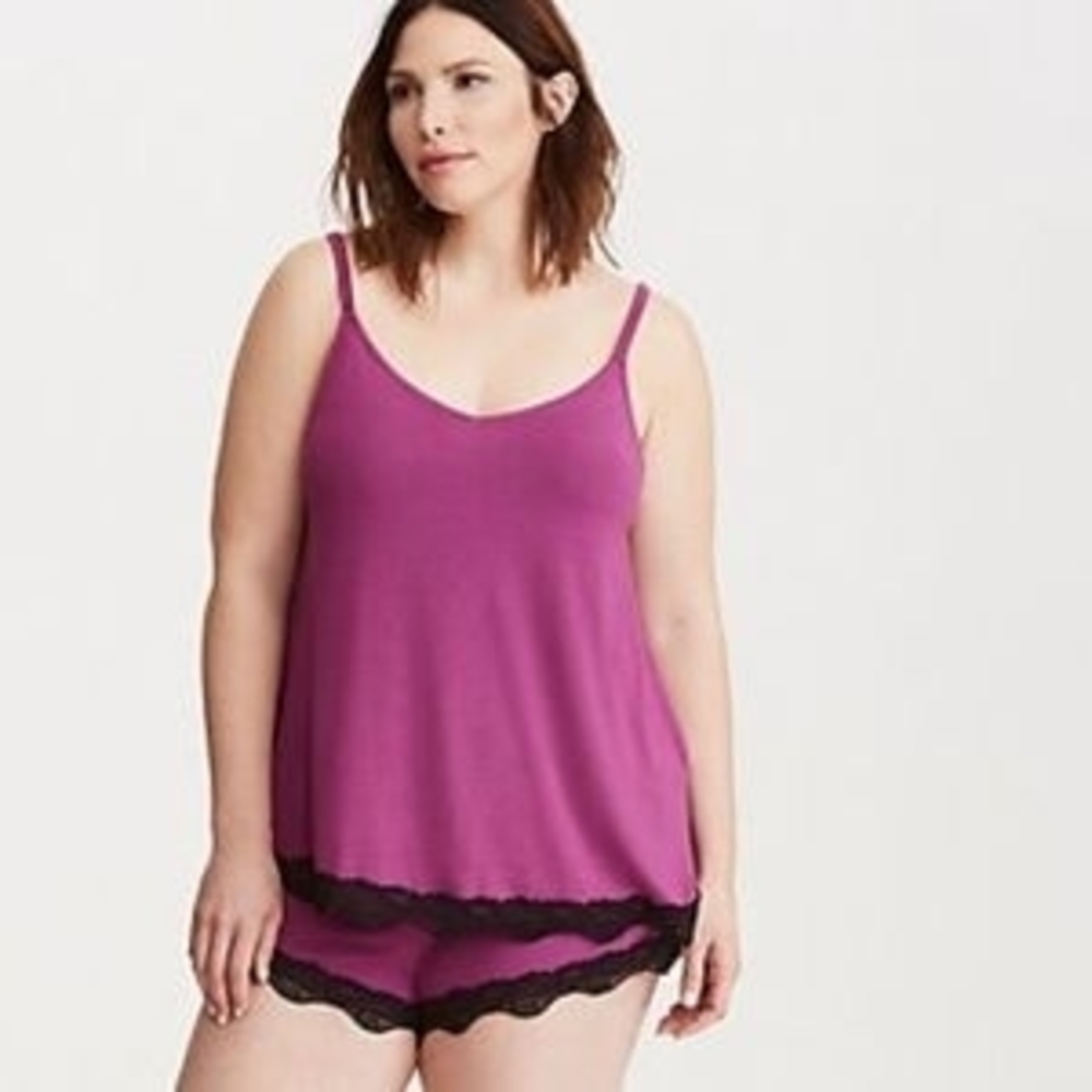 Torrid Purple and Black Lace Sleep Set Size 4